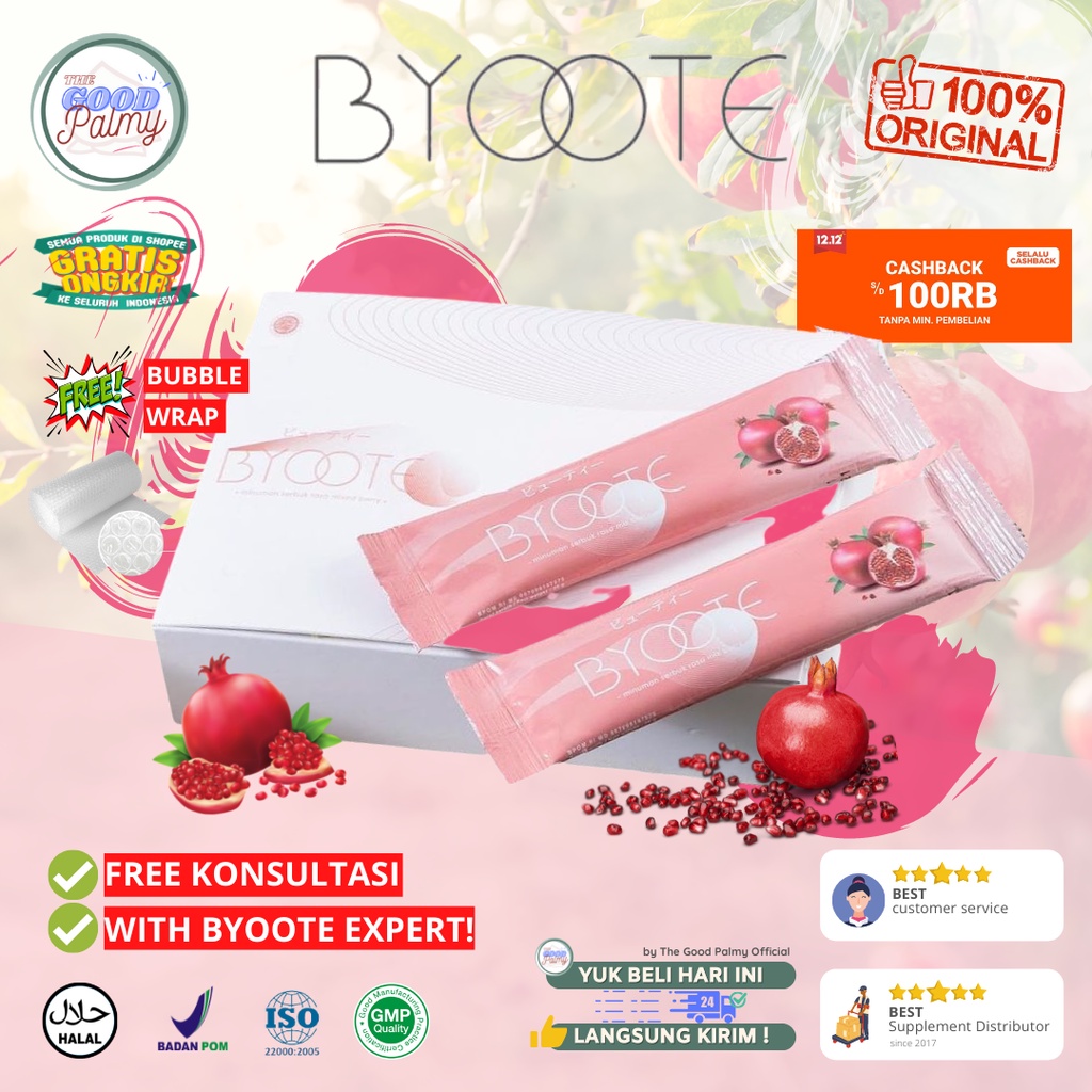 BYOOTE COLLAGEN GLUTATHIONE 1 BOX ISI 16 SACHET ORIGINAL HALAL BPOM KOLAGEN