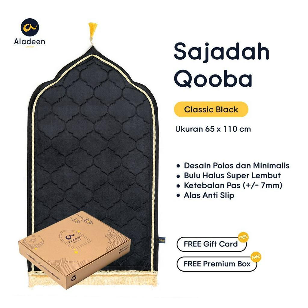 Sajadah Aladeen (QOOBA) - HITAM Size Dewasa FREE Kartu Ucapan