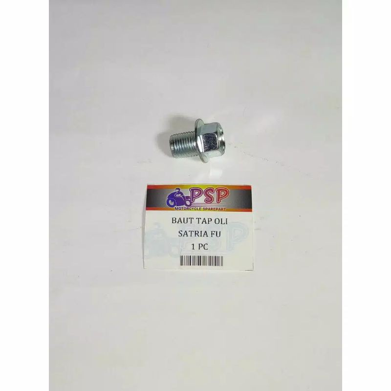 Baut Tap Oli SATRIA FU - Baud Tap Oli Mesin Drat 12mm Halus ("17) kunci 14 Panjang Drat