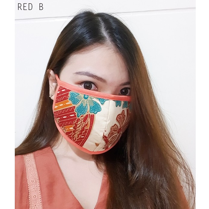 MASKER KAIN MERAH IMLEK CNY BATIK / MASKER TALI BATIK NEW