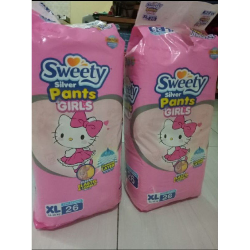 Sweety Popok Silver Pants Girls XL 26×3 - 1 karton