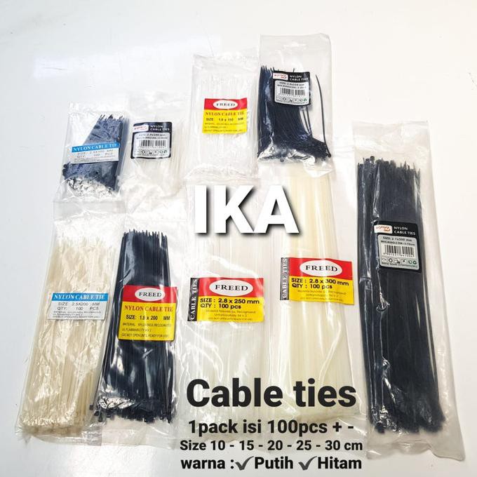 

Cable ties / kabeltis 15cm / pengikat listrik / plastik - Putih AP383
