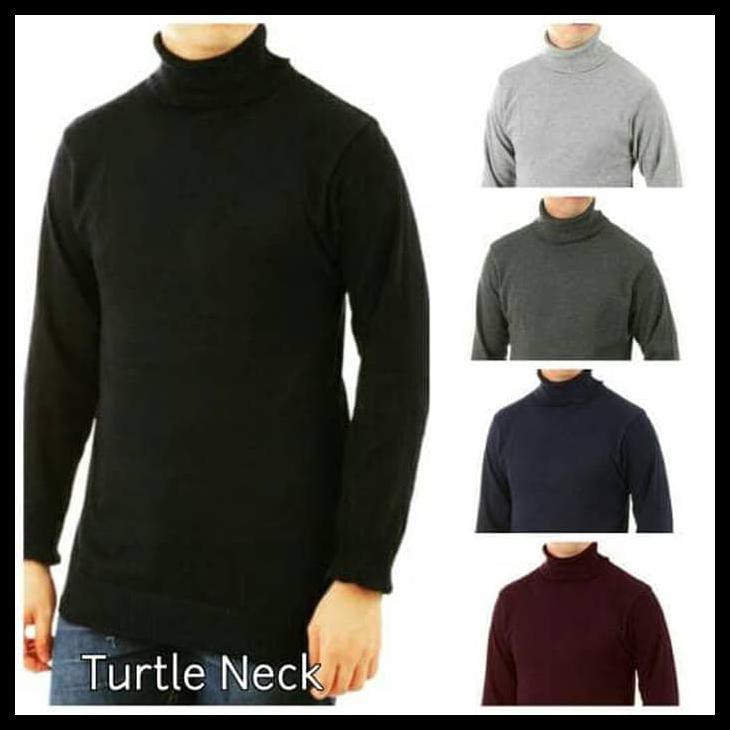 9bag sweater pria turtle neck terbaru - hitam, m hshv