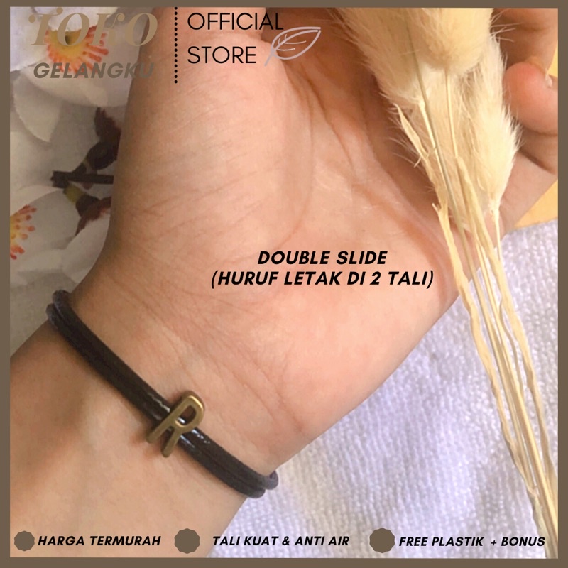 (A-Z) GELANG BRONZE VINTAGE PREMIUM ( BELI 10 FREE 1 GELANG POLOS ) / Gelang Tali Huruf Inisial Pria Wanita / Gelang Couple Sahabat Pacar / Bracelet initial Abjad