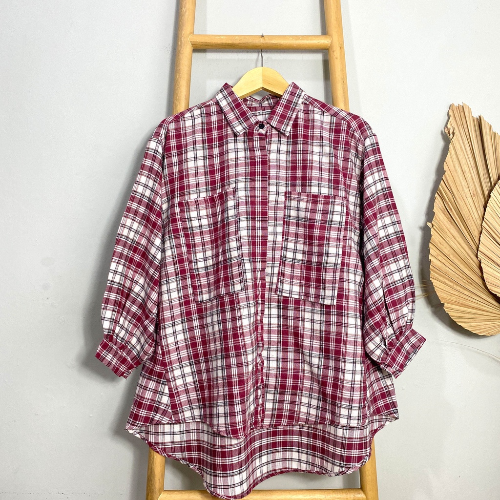 KEMEJA FLANEL KIARA PREMIUM SHIRT BTS B604 CO