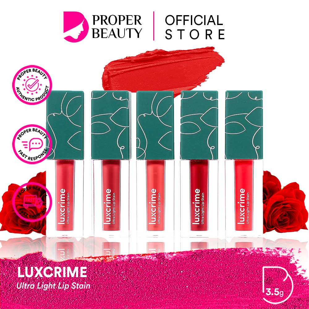 LUXCRIME Ultra Light Lip Stain Indonesia / Blur &amp; Cover Two Way Cake Limited Edition Second Skin Luminous Cushion Compact Powder Perfect Canvas Primer Setting Spray Lipmatte Lipstick Mud Mask Stay Eyeliner Eye Brow Pencil Pensil Alis / TWC Refill Custard