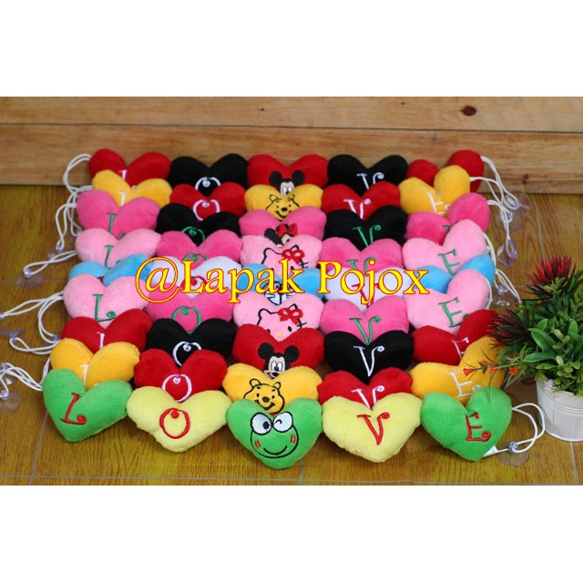 Renceng Love/Cop/Tempelan Kaca Love Karakter dan Buah