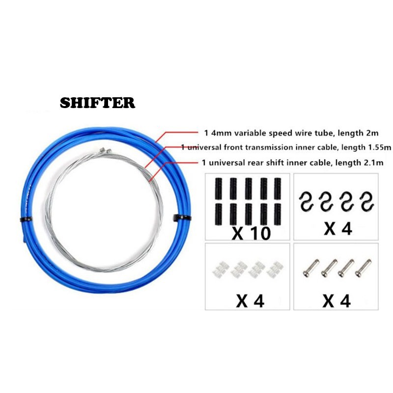 TRLREQ Kabel Shifter Sepeda Luar Dalam Outer Inner Cable Set Biru