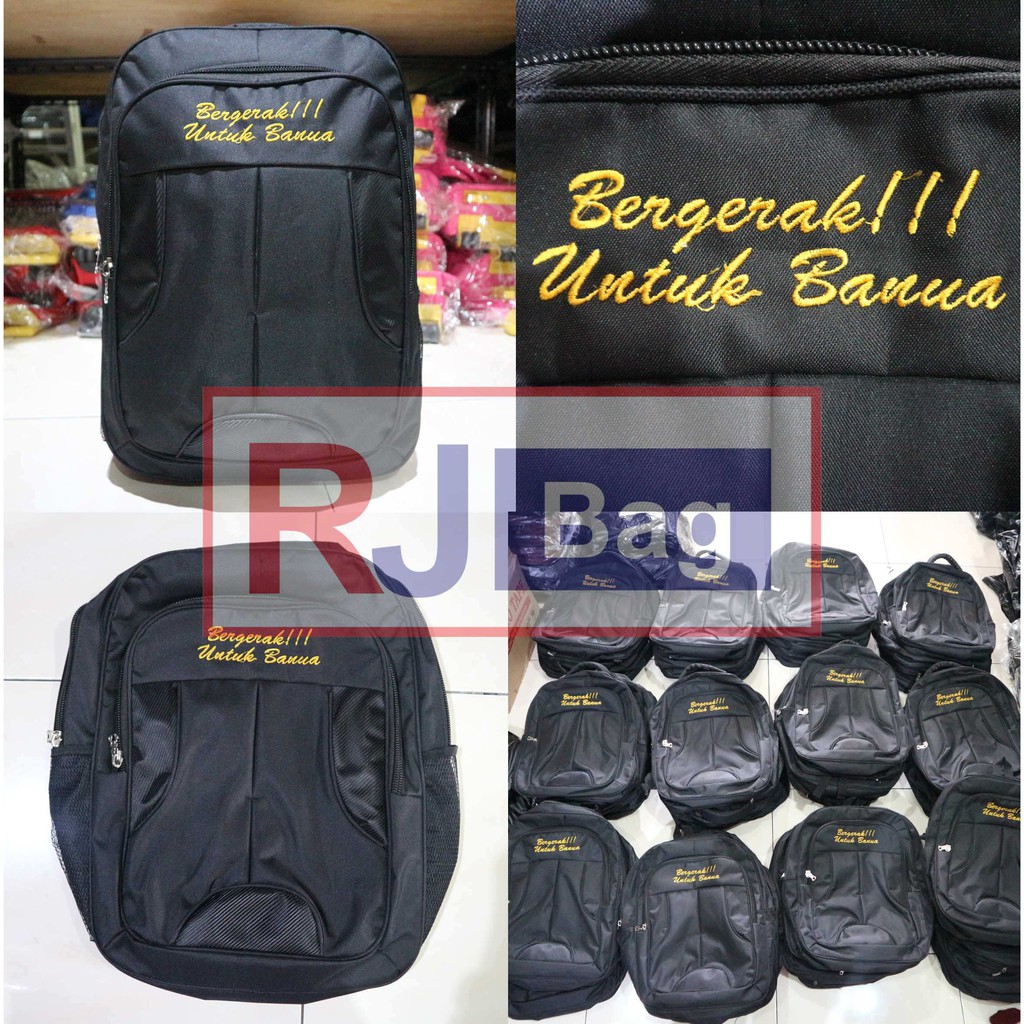 Ransel Hitam Sekolah Smp Kerja Pria Murah Custom Tas Grosir Bergerak Untuk Banua Tas Polo Classic Sablon Bordir Bagus Awet Keren Rapi