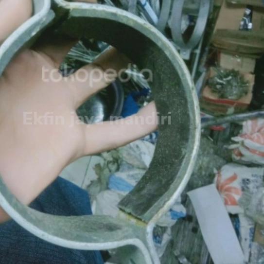 ○ klem gantung pipa clamp double 4" inch Plat tebal galvanis ☈