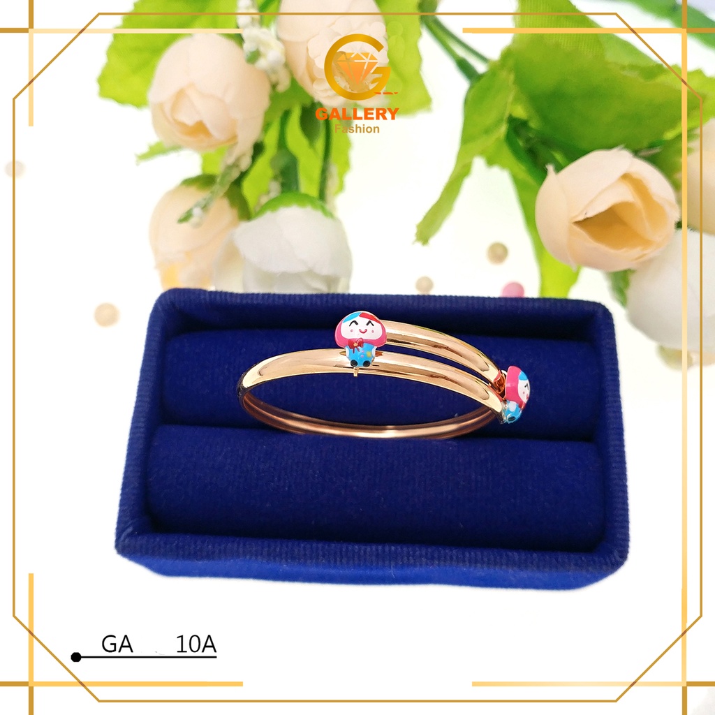 GELANG BANGLE BAYI EMAS ASLI KADAR 16K / 375 (16 KARAT) KODE GA 1010 GA 1011 SERIES 10 MODEL KARAKTE