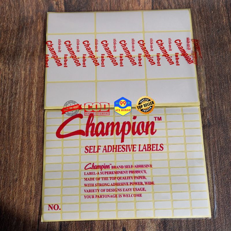 LABEL CHAMPION/LABEL Harga 112/LABEL Undangan 103/Self Adhesive Labels/Tempelan Harga/Label Sticker