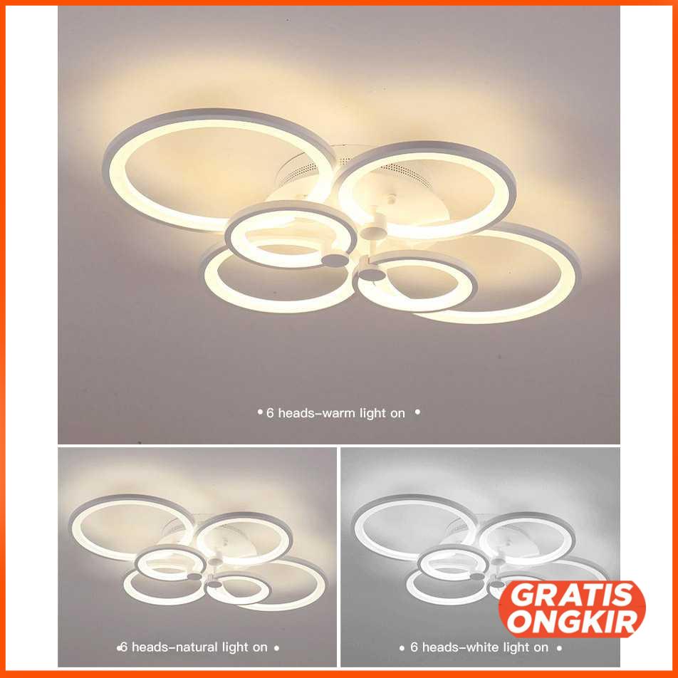 Lampu LED Plafon Modern Ceiling Light 6 Ring - 0528