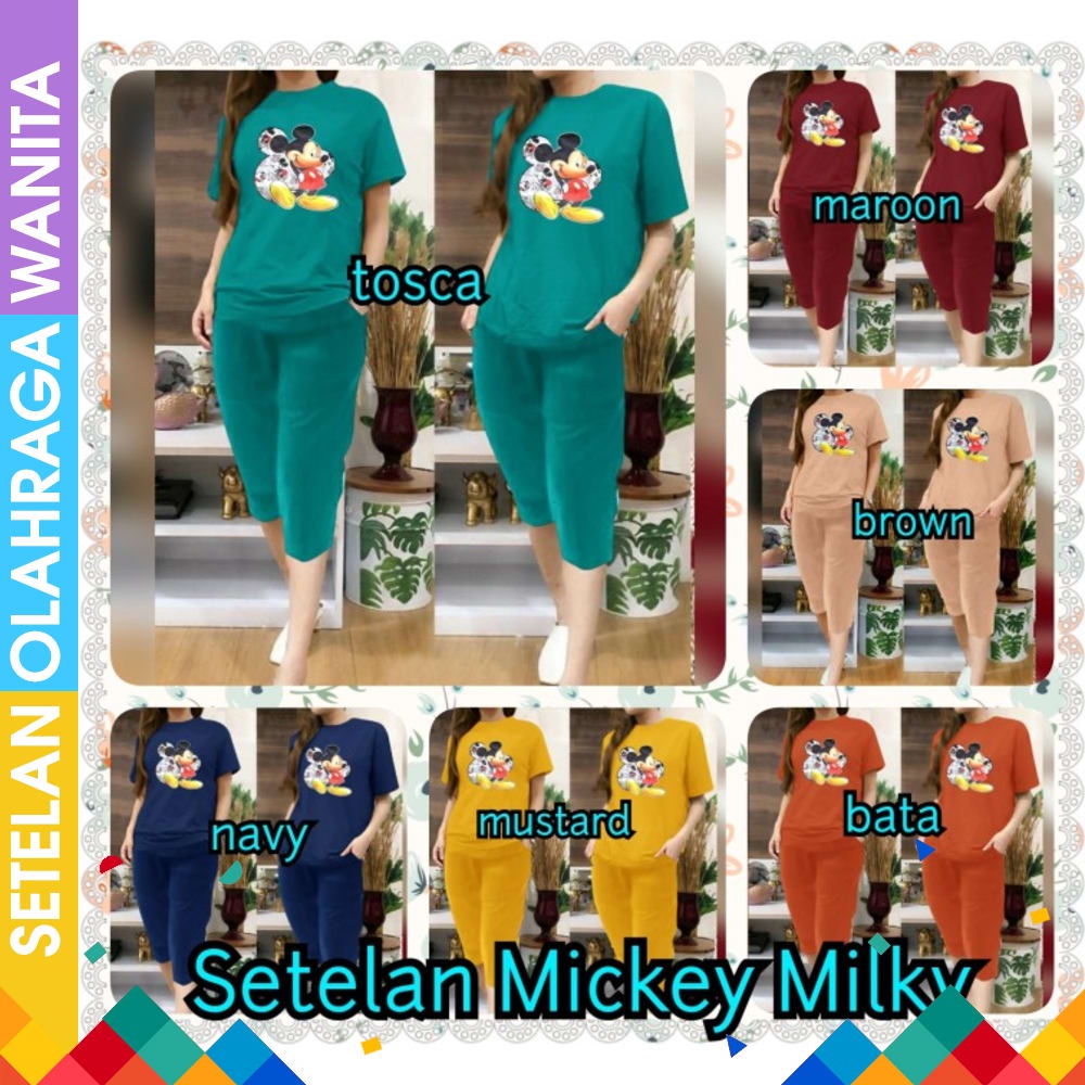 Setelan senam muslim premium bahan squba navy lis putih Baju senam olahraga fitness zumba aerobik