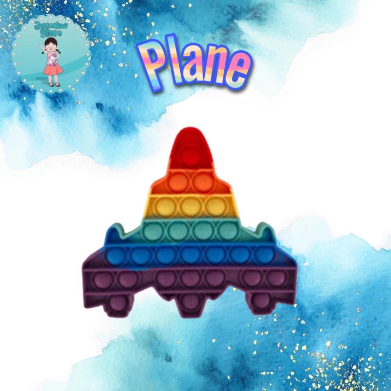 Ready Pop It Rainbow Murah/Fidget Pop It Rainbow Free Kelereng/Free Bonus-Plane