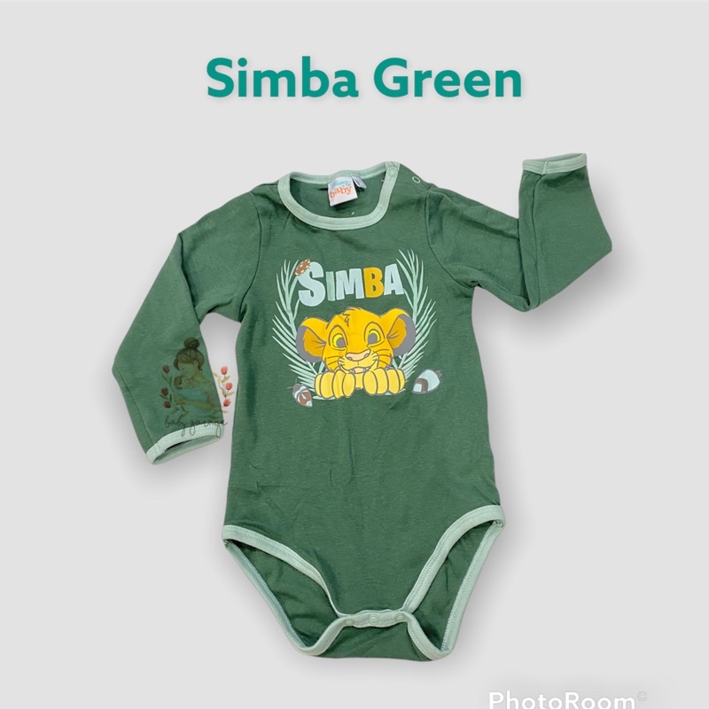 Jumper bayi disney baby bodysuit-Simba green