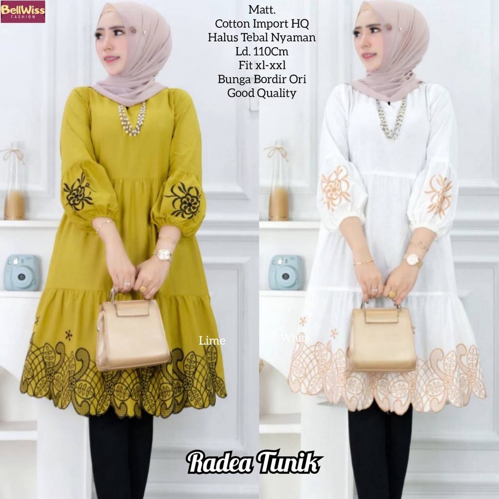 RADEA TUNIK / 19.7 / BAHAN KATUN PREMIUM / LD 110 CM / ATASAN WANITA / BLOUSE WANITA / ALLSIZE FIT XL-XXL / BELLWIS