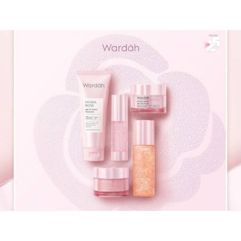 Wardah Hydra Rose Series | Dewy Aqua Day Gel-Moisture Rich Night Gel-Foam Cleanser-Toner