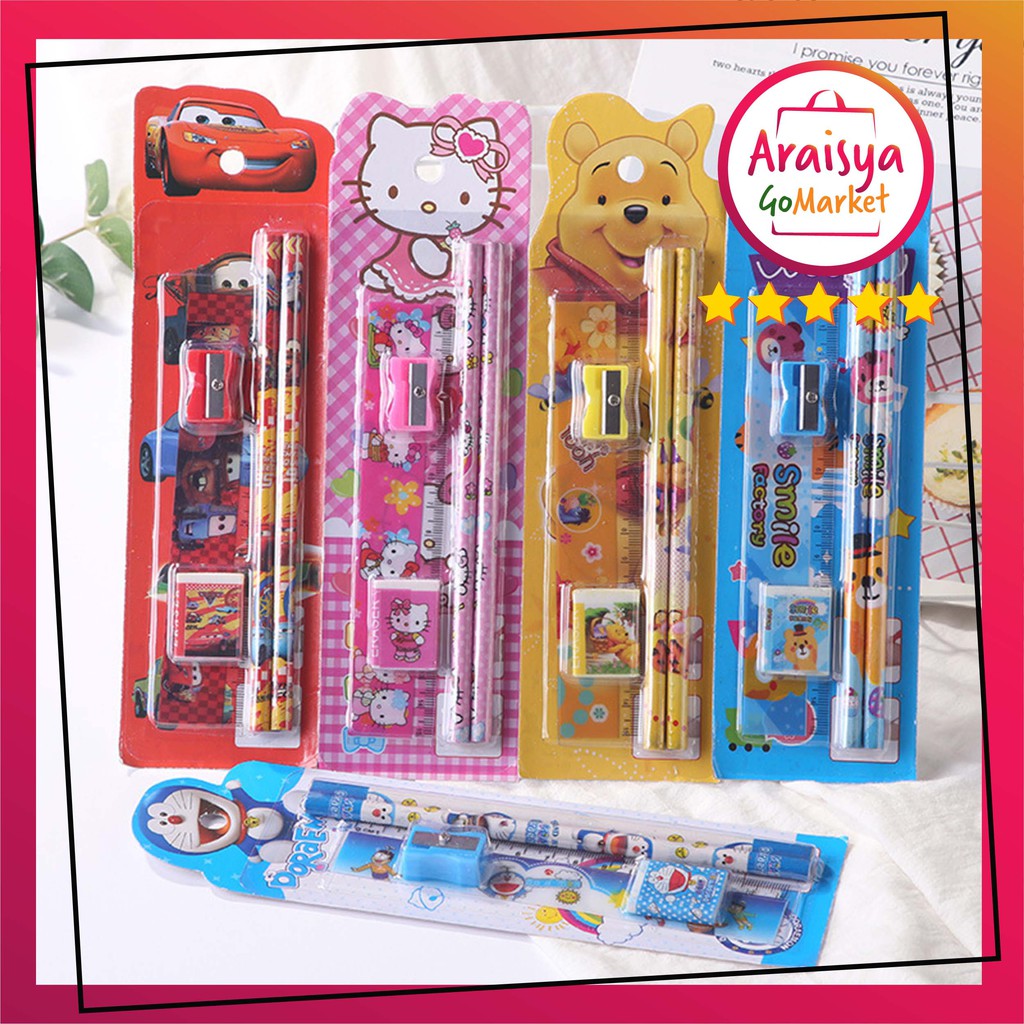 

PAKET ALAT TULIS 5IN1 ALAT TULIS PENSIL SET PAKET ALAT TULIS KARAKTER SET PENSIL DAN PENGHAPUS