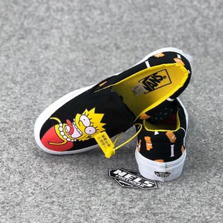 VANS SLIP ON THE SIMPSON BART AND LISA BLACK YELLOW