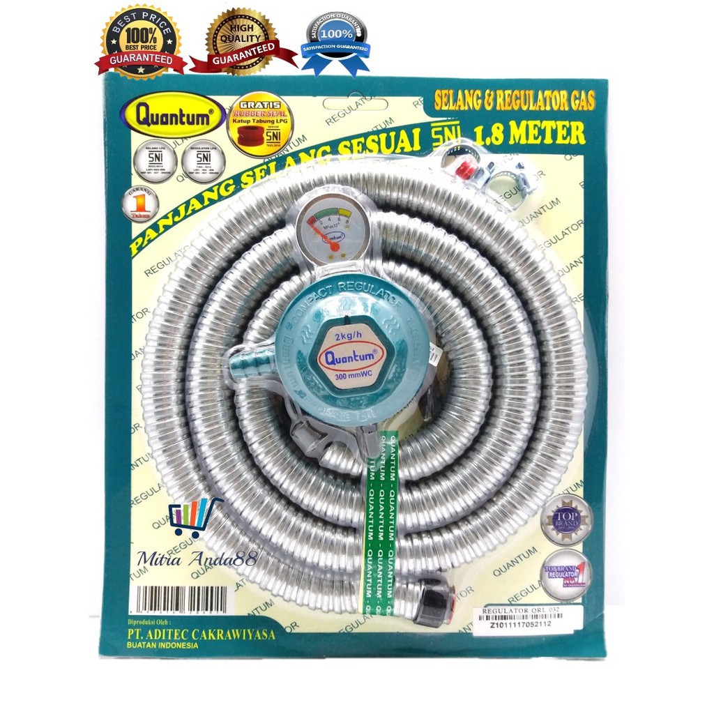 Selang PAKET Regulator Gas Quantum QRL 032