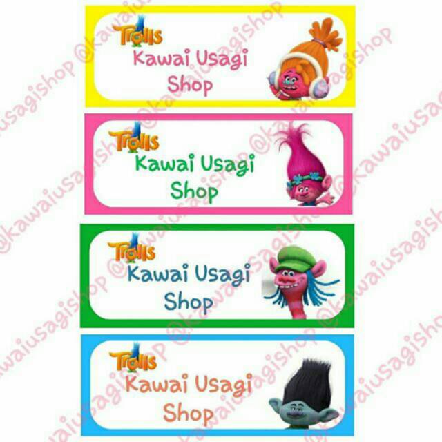 

Stiker label nama sticker trolls seri A