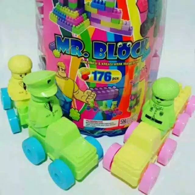 Mainan Blok lego besar isi 176pcs