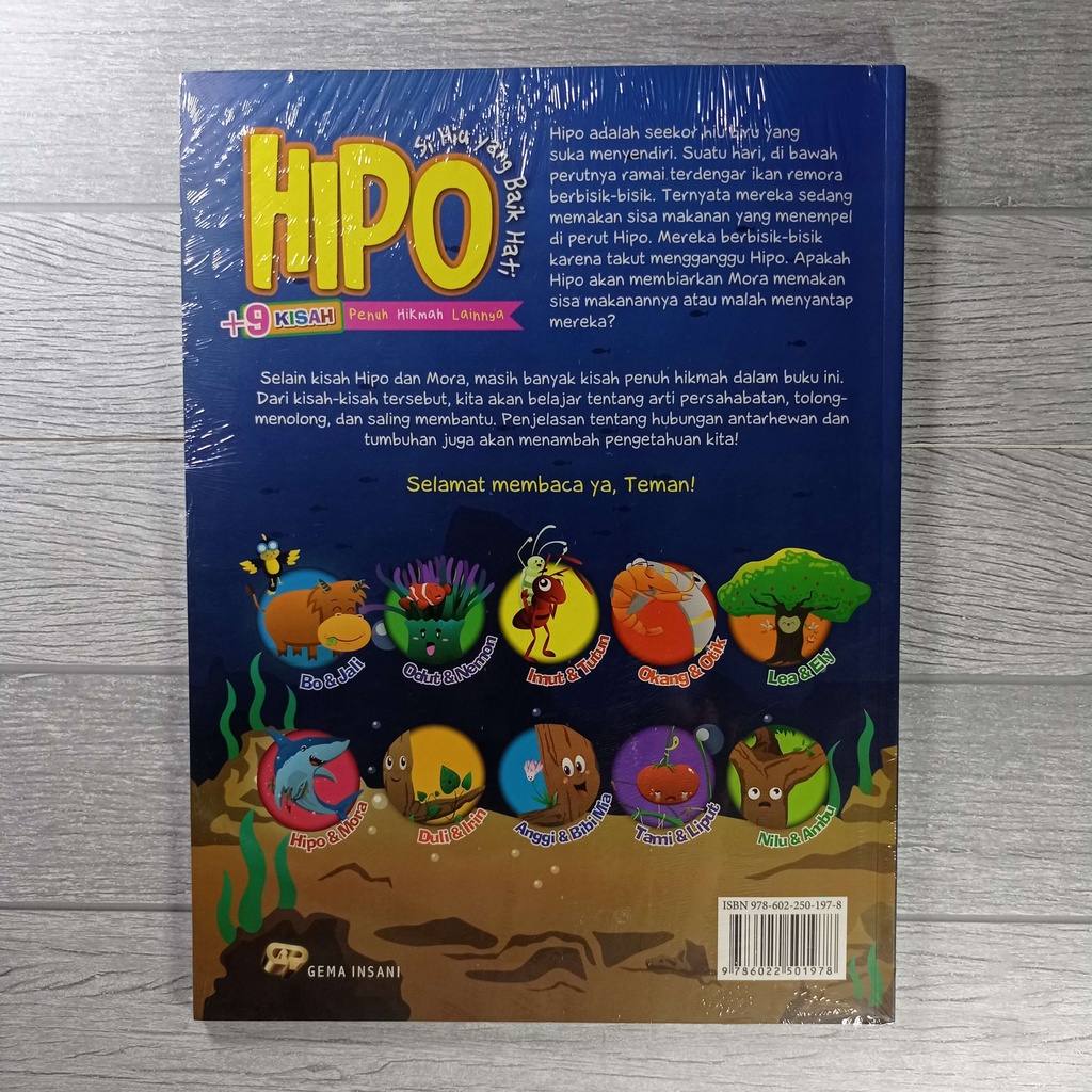 Buku Hipo, Si Hiu Yang Baik hati - + 9 Kisah Penuh - Gema Insani 100% Original