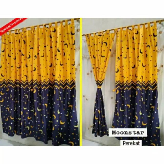Gorden pintu / gorden ukuran pintu motif starmoon