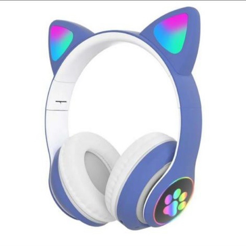 Headset Bluetooth Bando Ear Cat LED Tipe STN-28 / Wireless Bando Cat STN 28