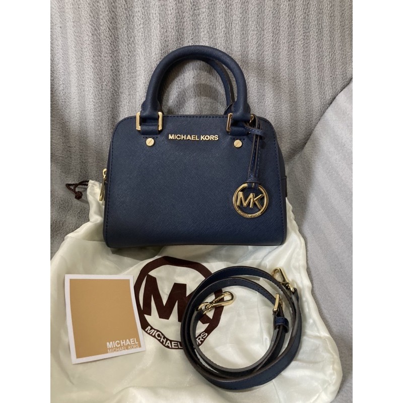 Preloved Tas MK (ORI) Jet Set Satchel Mini - Navy