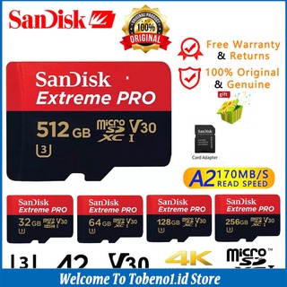 Sandisk Memory Card Microsdxc Uhs-I 64gb - 512gb 100mb / S Dengan Adapter Warna Merah / Hitam