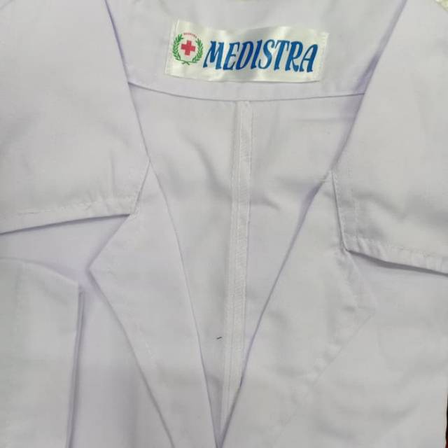 Baju jas laboratorium/ praktikum tangan pendek medistra S-XL