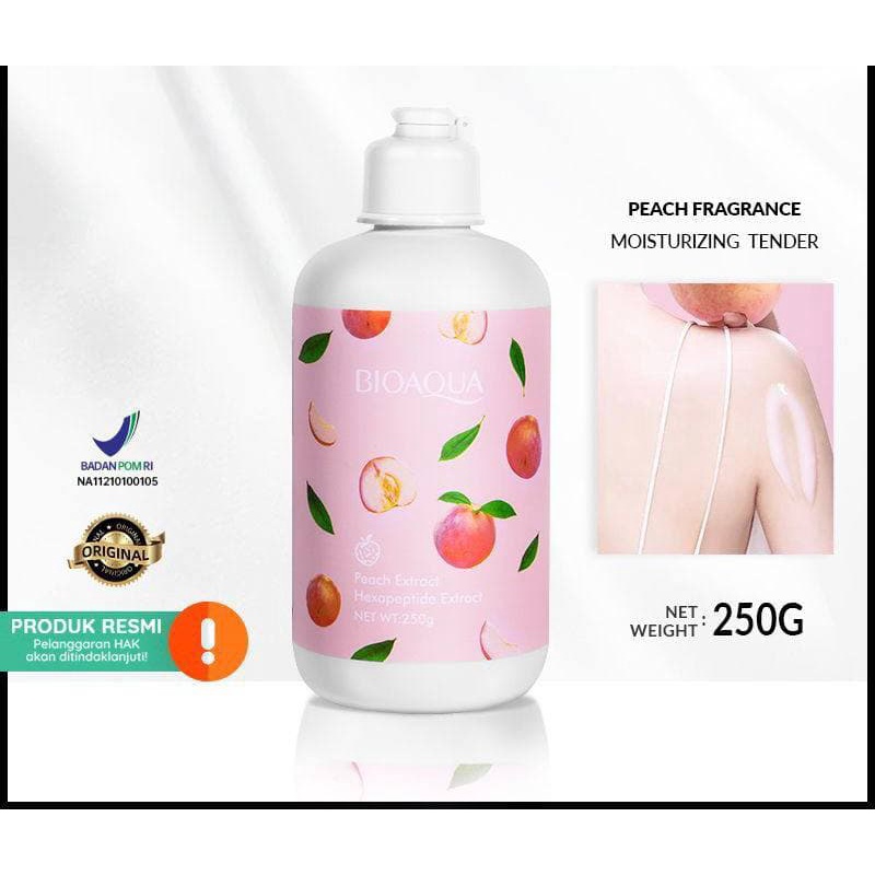 BIOAQUA body lotion Peach Lotion pemutih badan 250ml [BPOM]