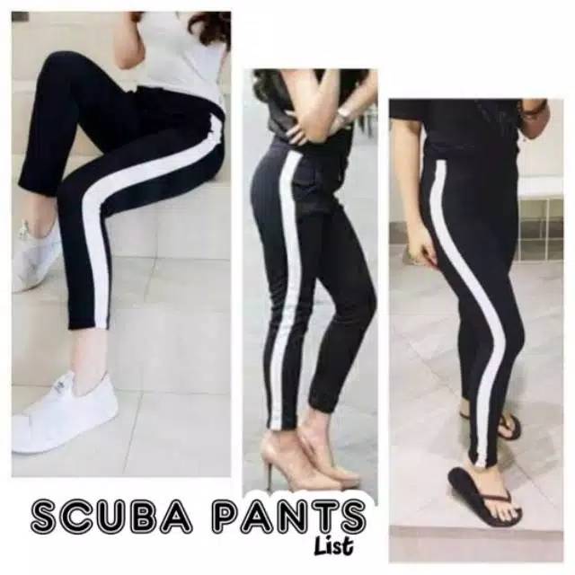 Scuba Pants List / Celana Jumbo List / Celana Jumbo Wanita