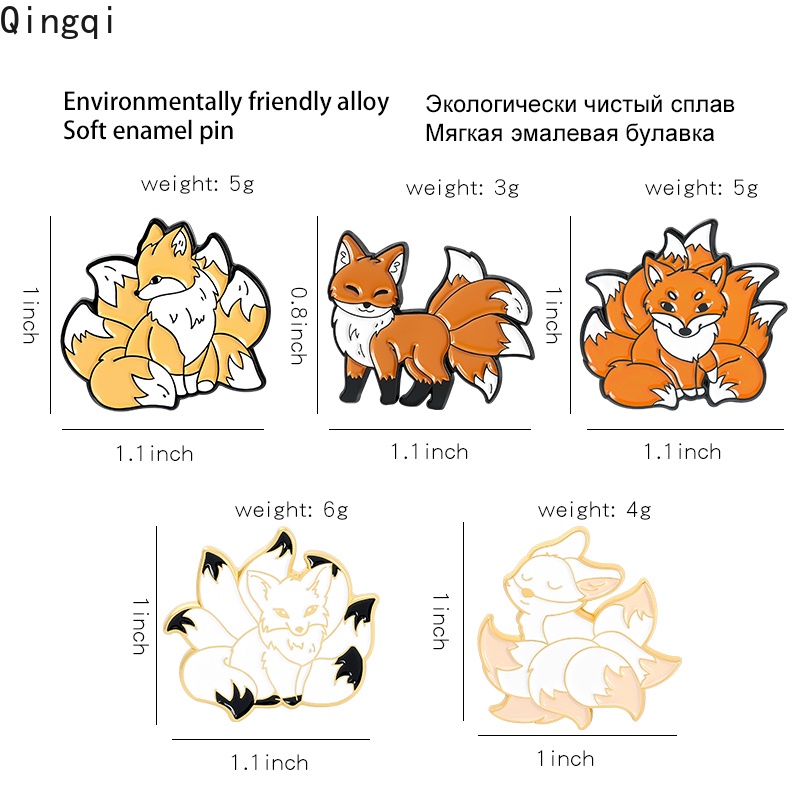 Bros Pin Enamel Bentuk Kartun Hewan Rubah Untuk Hadiah Anak