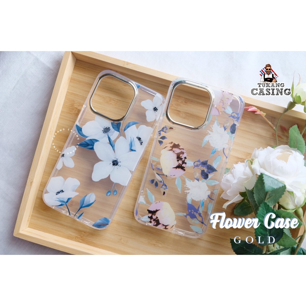 RADIANT GOLD WILDFLOWER SOFT CASE CASING HP COMPATIBLE FOR IPHONE  ( 11 - 15 PROMAX ) 15PROMAX 15 15