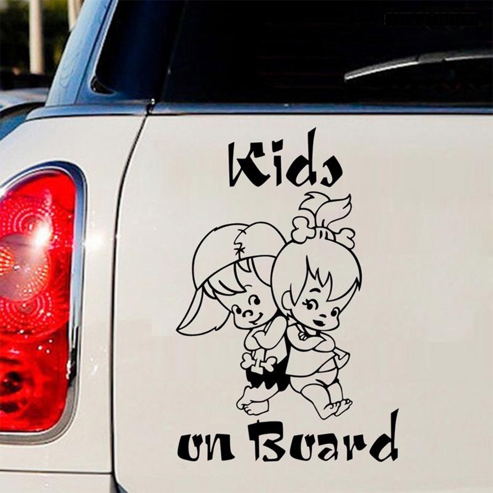 Stiker Decal Motif Tulisan Kids on Board Ukuran 12.5x19cm Untuk Dekorasi Jendela / Body Mobil