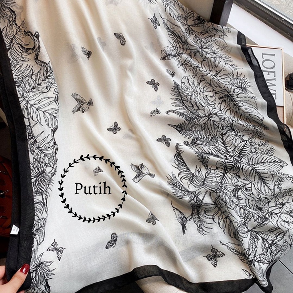 Pashmina Lebar Modern High Quality Import Scarf Korea Halus Lembut Hijab Simple Kerudung Lebar Bagus-3