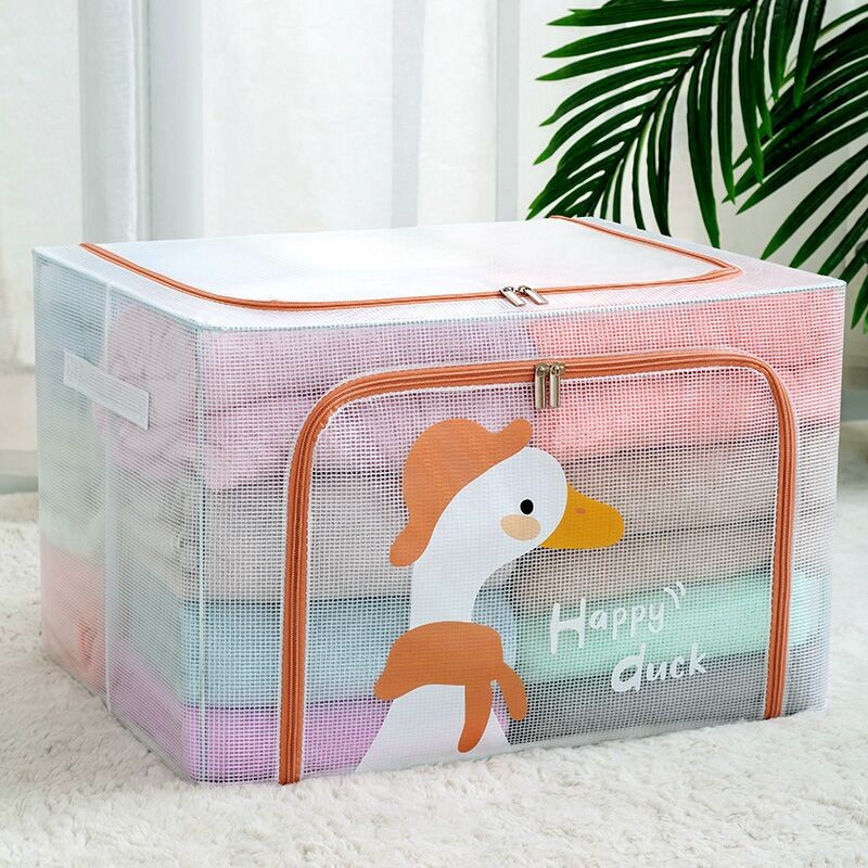 Countainer Box Kontener Baju Organizer Kotak Buku Tempat Penyimpanan Serbaguna 66 Liters Transparan Karakter Kotak Rak Stationery Organizer Box Pakaian Penyimpanan Buku