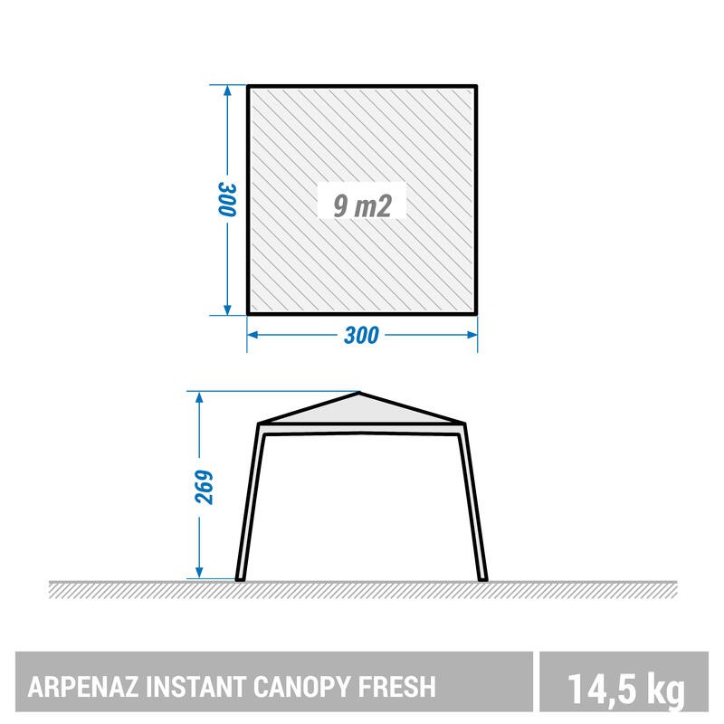 QUECHUA Tenda Kanopi Kemah Camping Shelter Arpenaz Fresh Instant Canopy Untuk 8 Orang