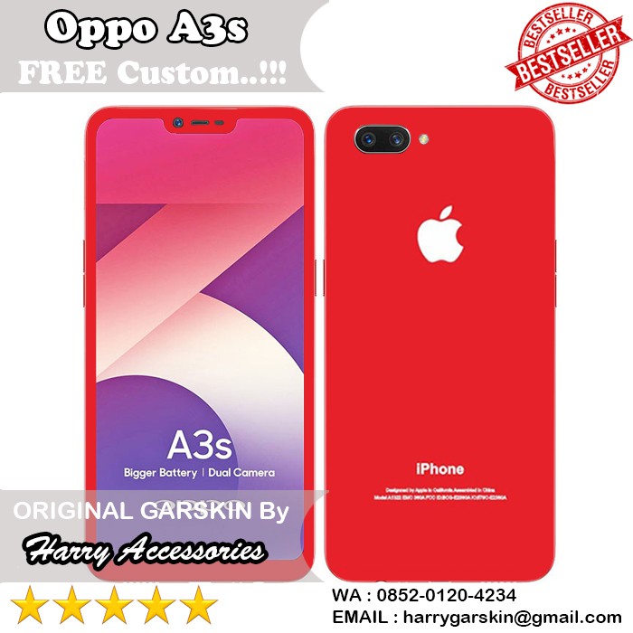 Original Garskin Oppo A3s Motif Iphone Free Custom Gambar Shopee Indonesia