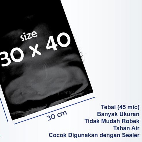 

100 Pcs Plastik HD Tanpa Plong Packing Plastic Online 30 x 40cm Hitam