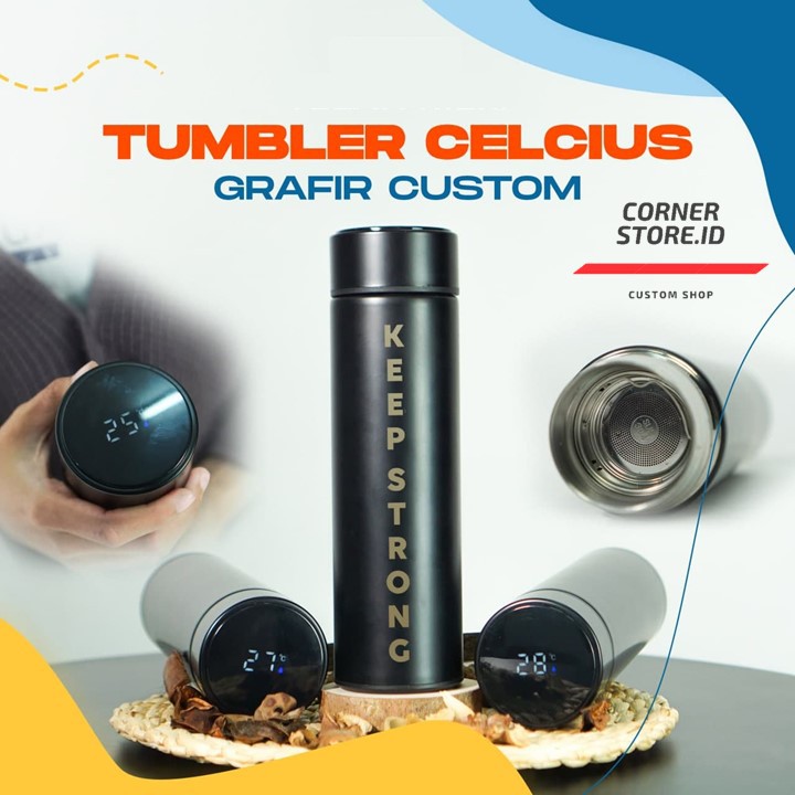 Termos Air 480ml Stainless Tumbler Custom Nama | Tumbler Grafir Nama | Custom Tumbler |