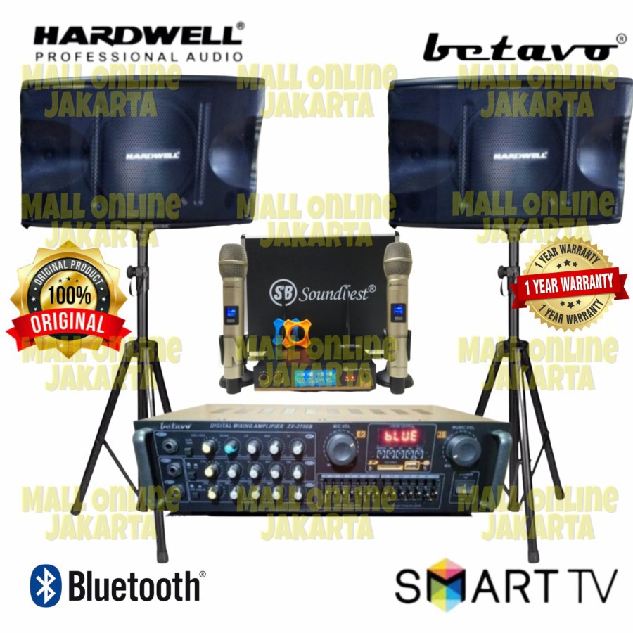 Paket Sound system Hardwell 10 inch Karaoke set betavo Original