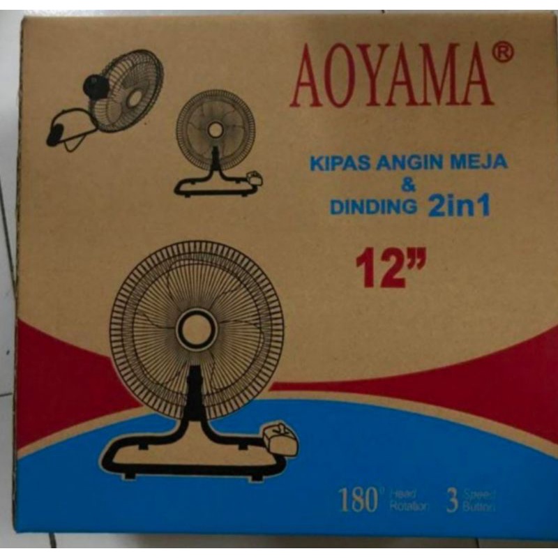 Kipas angin tornado/floorfan/deksfan 12&quot;2in1 aoyama full besi