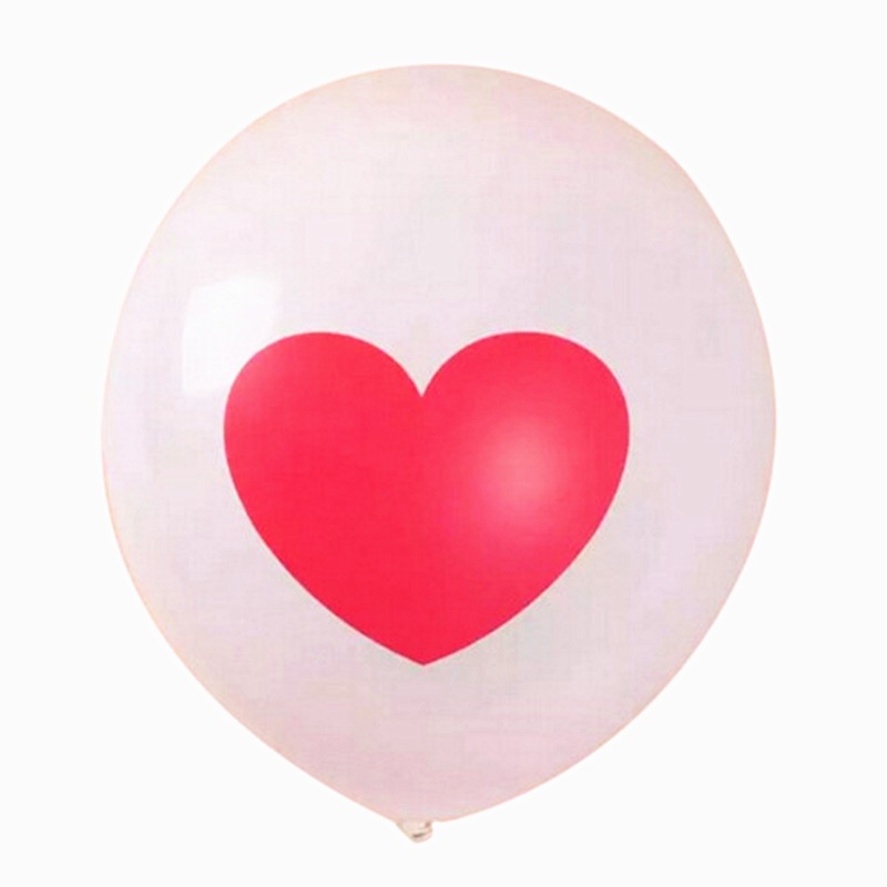 Balon Tiup Bulat * Balon Motif Love Hati * Balon Latex * Balon 1 pack 10pcs