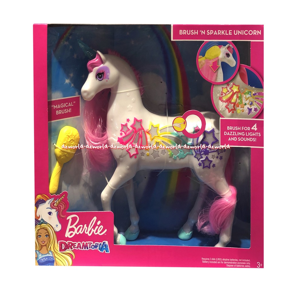 Barbie Dreamtopia Brush n Sparkle Unicorn Kuda Poni Boneka Barbie