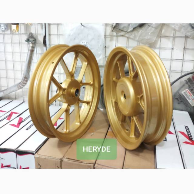 VELG RACING HONDA BEAT VARIO 110 KARBU FI SCOOPY SPACY VARIO 110 LED 14 250 300 LEBAR GOLD V ROSSI