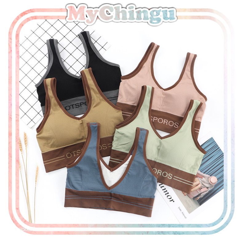 ❀ Chingu ❀ PW104 COD Sport Bra Yoga Gym Bra Wanita Korea Fashion Push Up Tanpa Kawat Import Surabaya